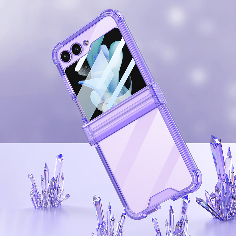 GKK For Samsung Galaxy Z Flip5 5G Hinge Protection TPU Case Reinforced Corners Phone Cover with Small Screen Protector GKK For Samsung Galaxy Z Flip5 5G Hinge Protection TPU Case Reinforced Corners Phone Cover with Small Screen Protector